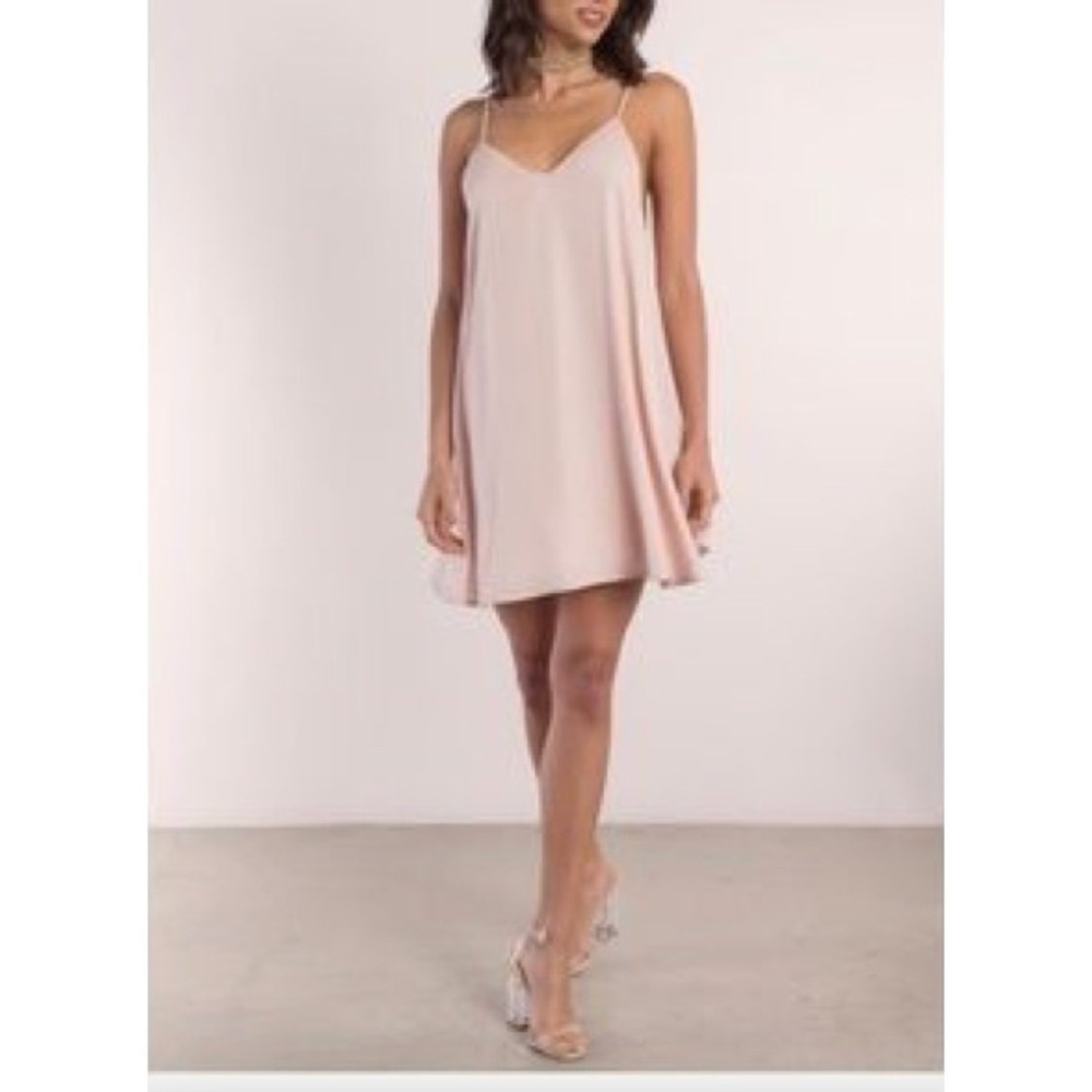 Tobi Dress Womens Medium‎ Pink Mini Slip V Neck Flowy Summer Garden Party